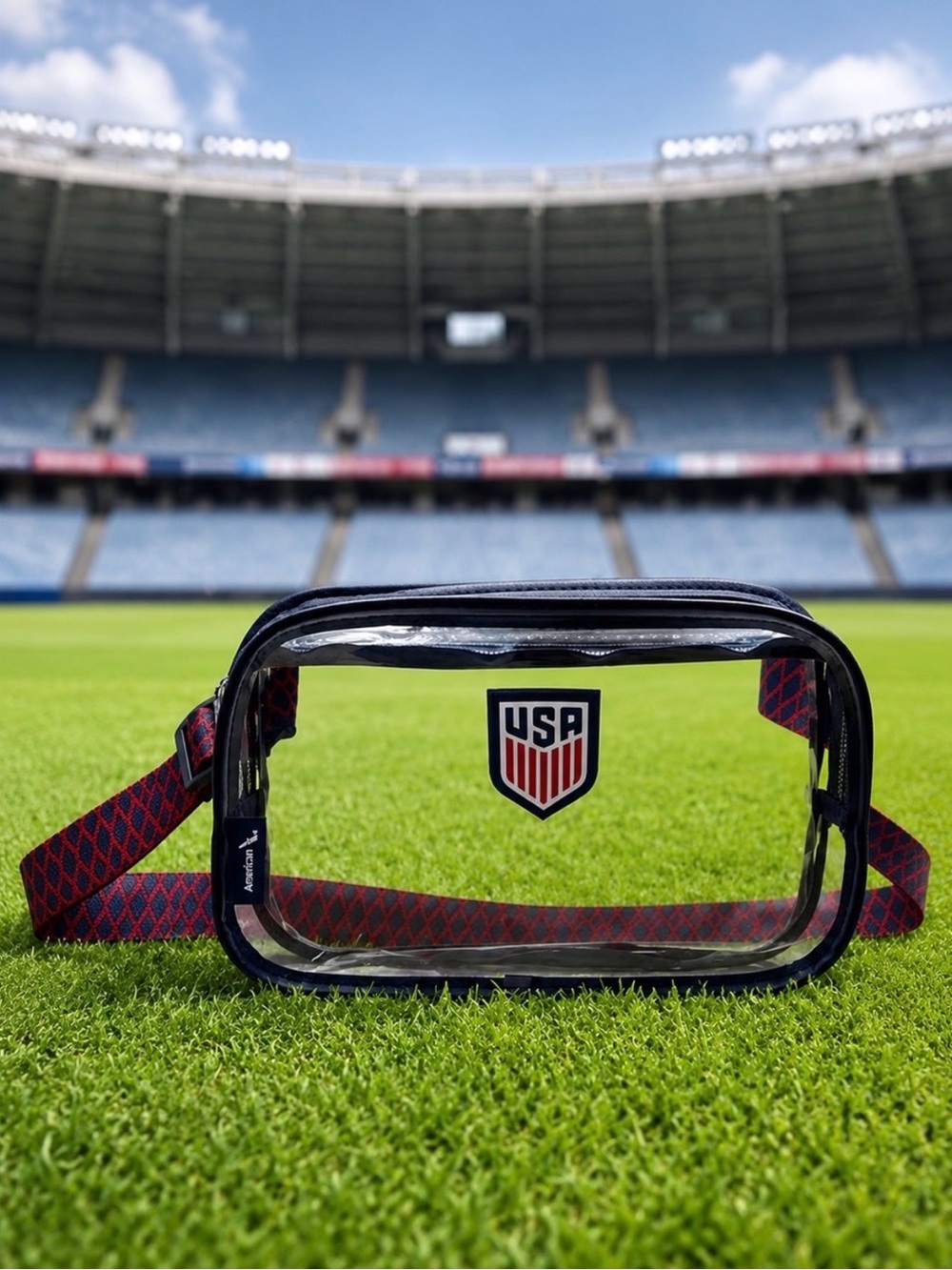 American Airlines FIFA Team USA World Cup Amenity Kit Clear Belt Bag Fanny Pack